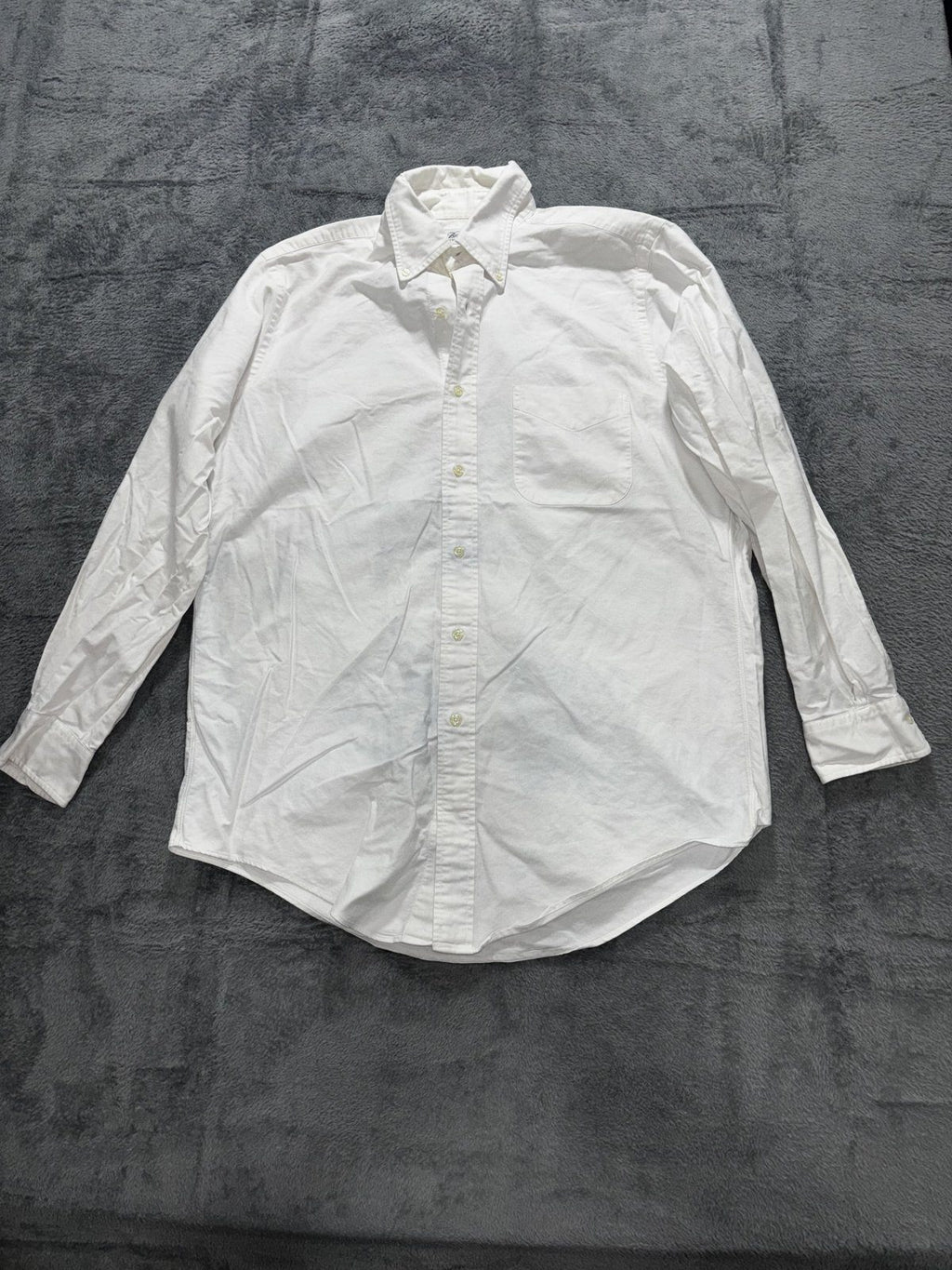 Brooks Brothers Mens 15 1/2-33 White Long Sleeve Button Down Oxford Shirt