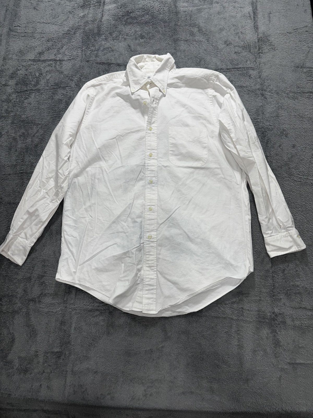 Brooks Brothers Mens 15 1/2-33 White Long Sleeve Button Down Oxford Shirt
