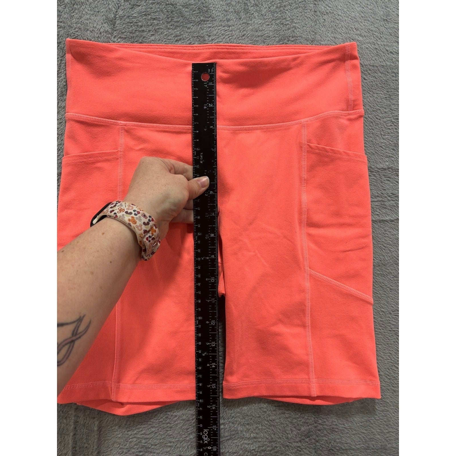 GapFit Womens S Coral Biker Shorts High Rise Athletic Athleisure Casual
