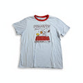 Peanuts Women XXL Lt Blue Snoopy Woodstock Ringer T-Shirt Casual Vintage Style