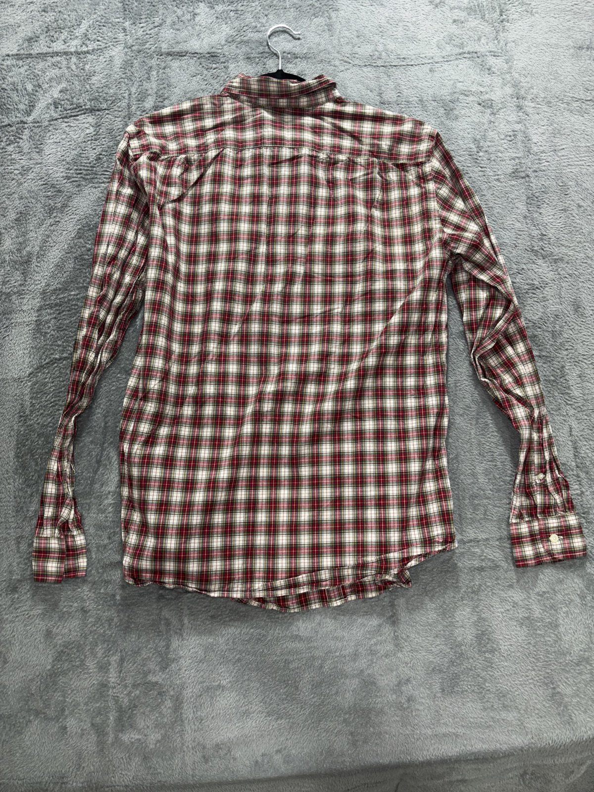 J.Crew Men's Red Plaid Dress Shirt Size M, photo 4 of 8