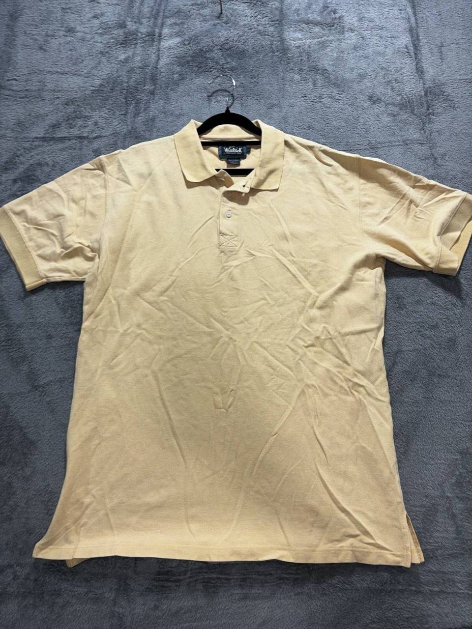 Woolrich Men's Yellow Short Sleeve Polo Shirt Size L