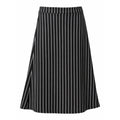 Urban Coco Black White Pinstripe A-Line Midi Skirt Elastic Waist Stretch S