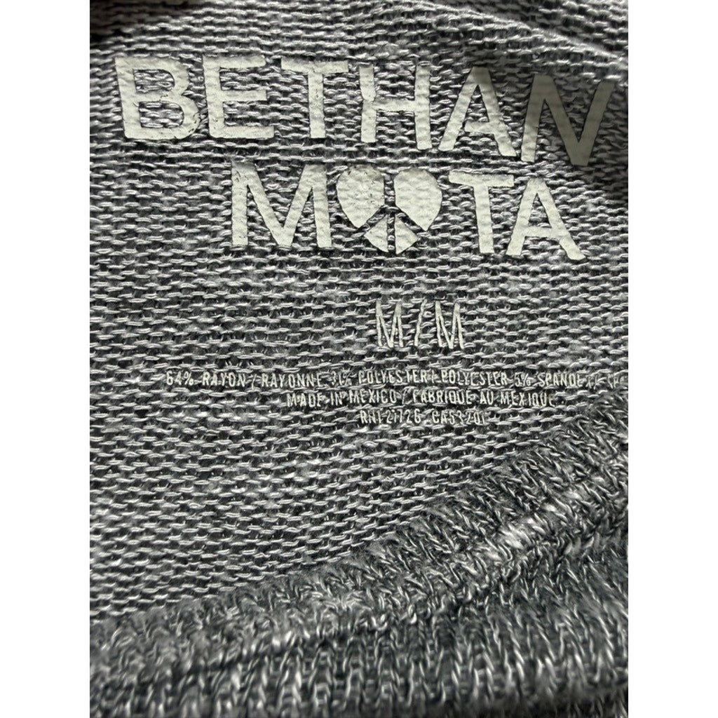 Bethany Mota Pug Life Graphic Knit Top Womens Medium Gray Casual Cute
