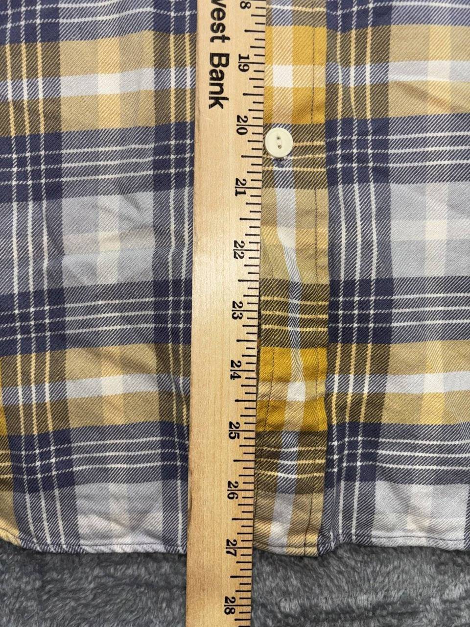 Grayers Men's Yellow Navy Plaid Dress Shirt Size L, photo 5 of 8