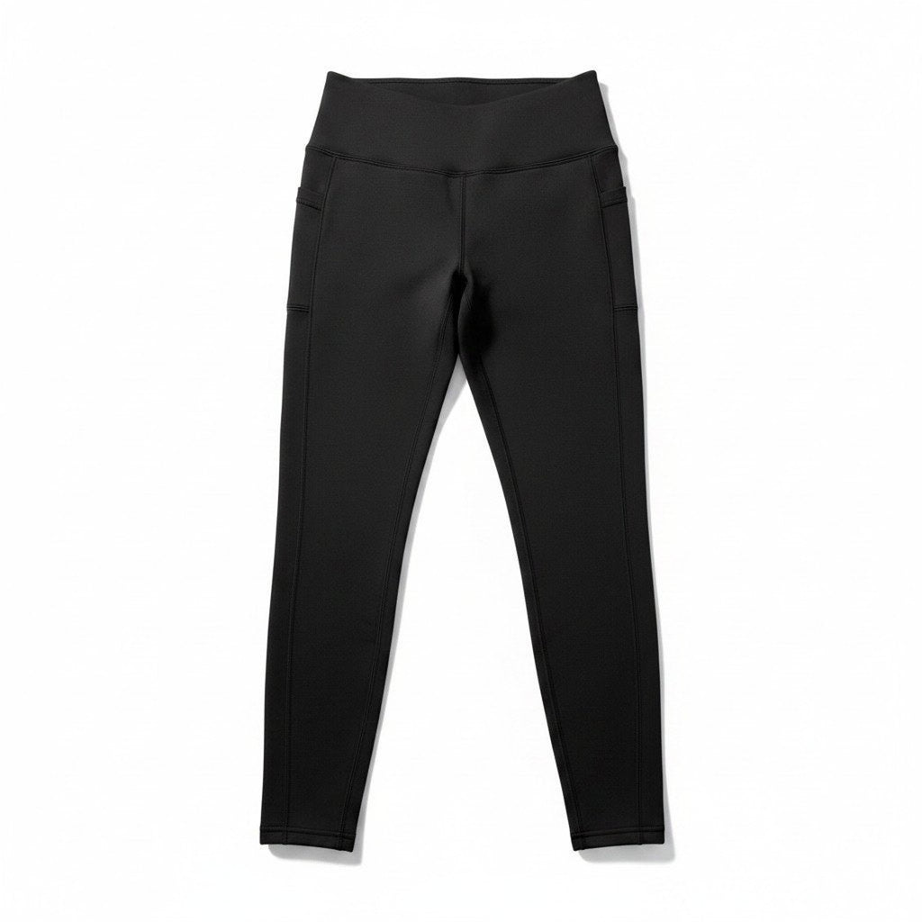 Womens S Black Fleece Lined High Waist Leggings Athleisure Cozy