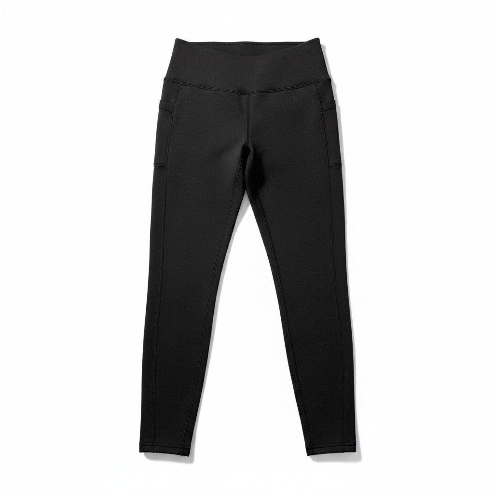 Womens S Black Fleece Lined High Waist Leggings Athleisure Cozy