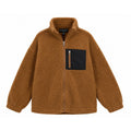 No Boundaries Mens Oversized Sherpa Fleece Full Zip Jacket Brown Small