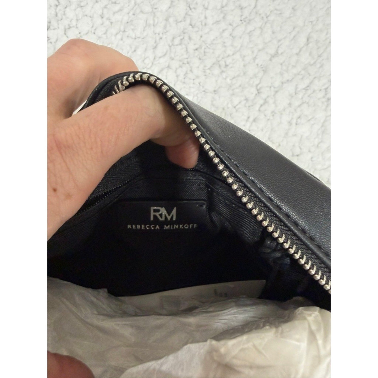 Rebecca Minkoff Black Quilted Studded Leather Crossbody Camera Bag Silver Studs