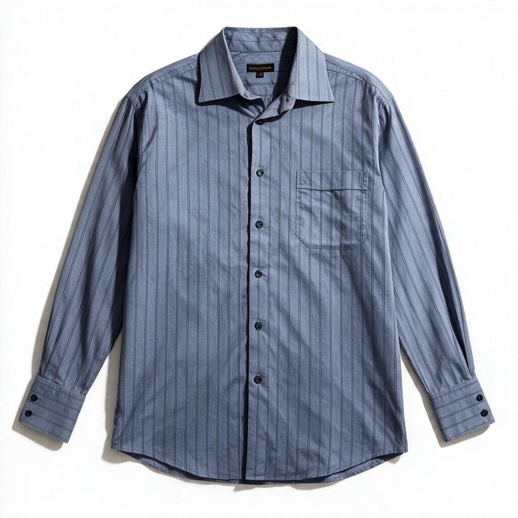 Ben Sherman Men's Blue Striped Dress Shirt 16 32-33