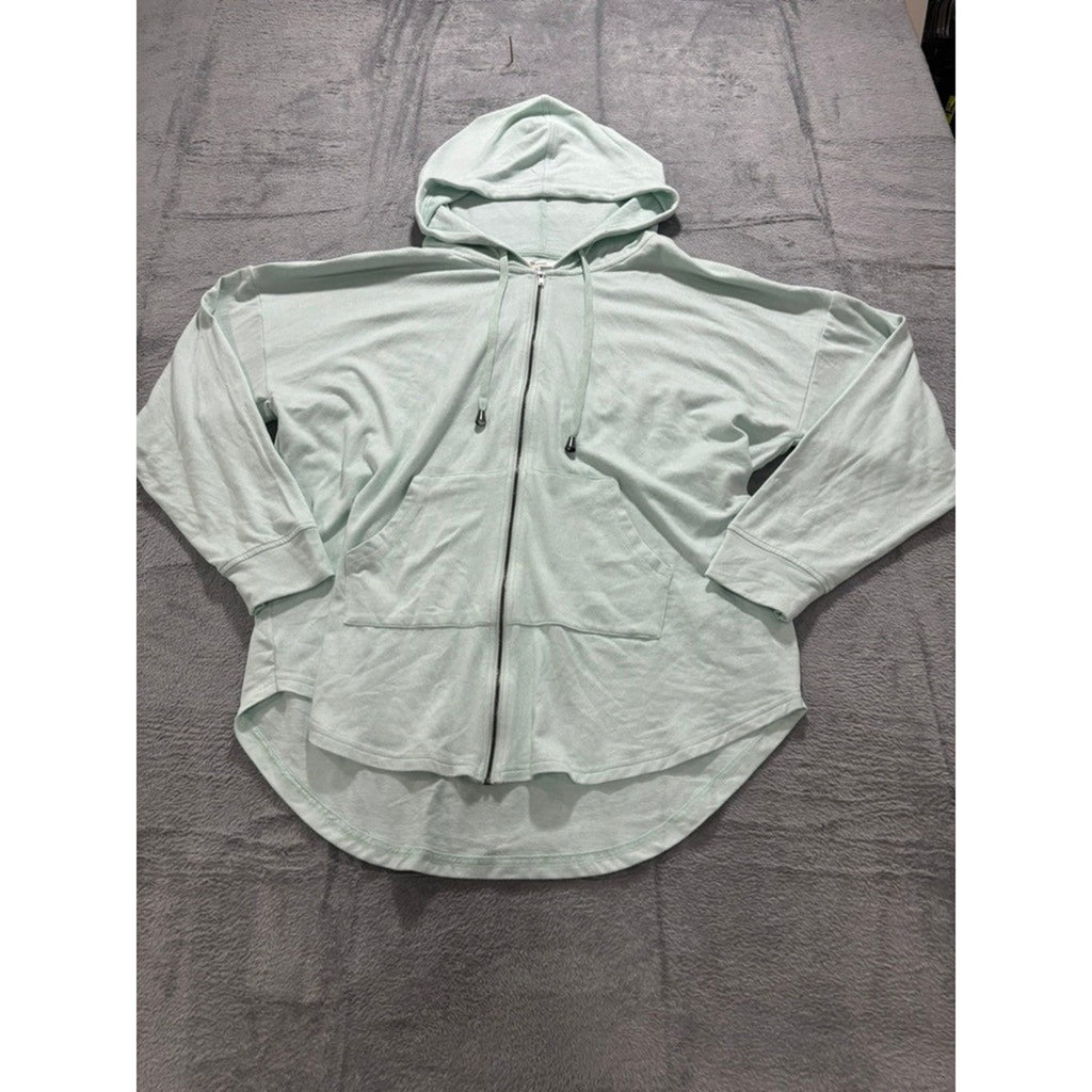 Maurices Women XXL Mint Green Full Zip Hoodie Relax Fit High Low Hem Sweatshirt