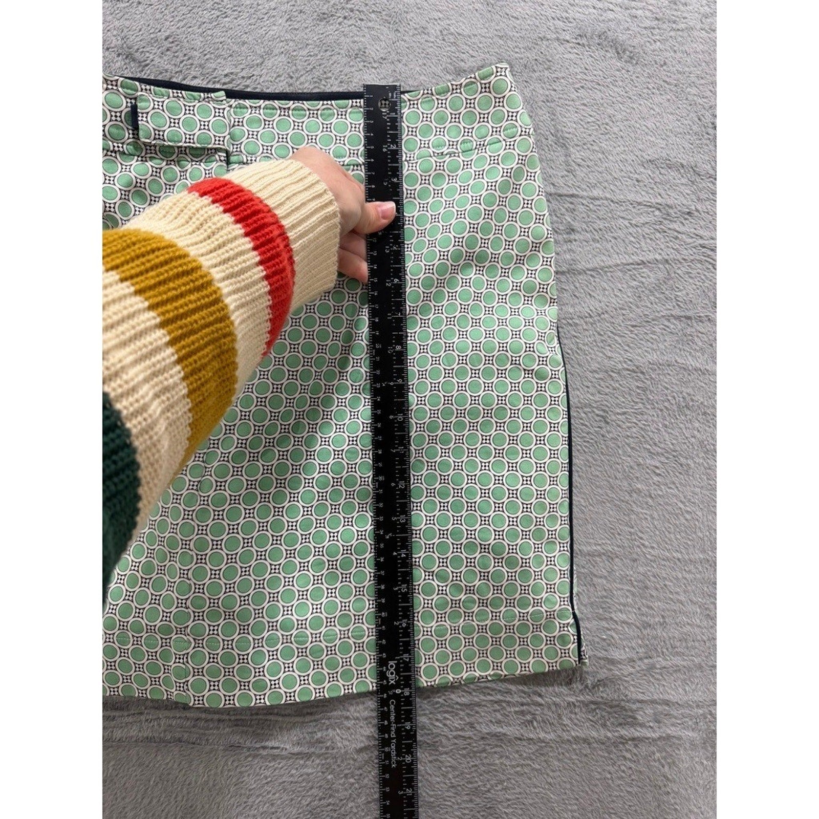 Bette & Court Womens Green Geometric Print Golf Skort Size 12 Active Mini Skirt