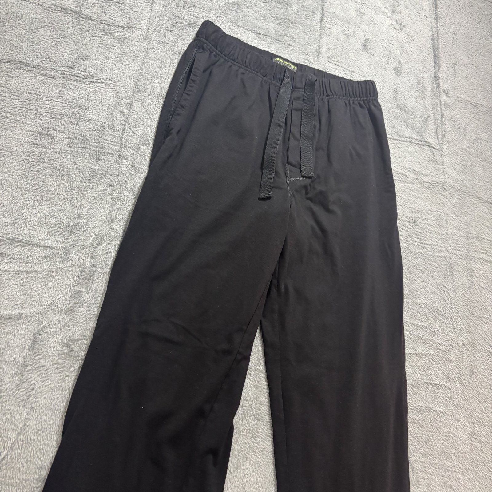 John Bartlett Statements S Black Sleepwear Pants Mens Lounge Drawstring Comfort