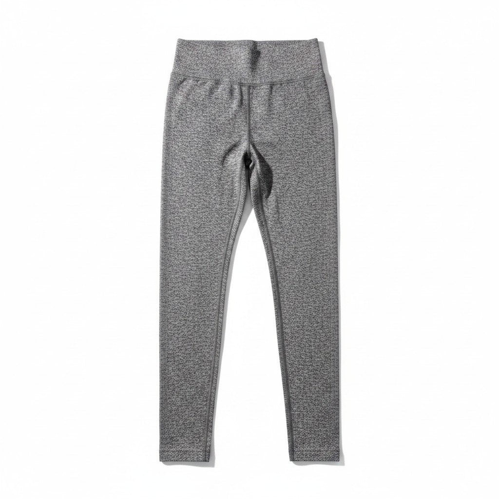 Womens L Gray Seamless High Waisted Leggings Athleisure Casual Yoga Pants
