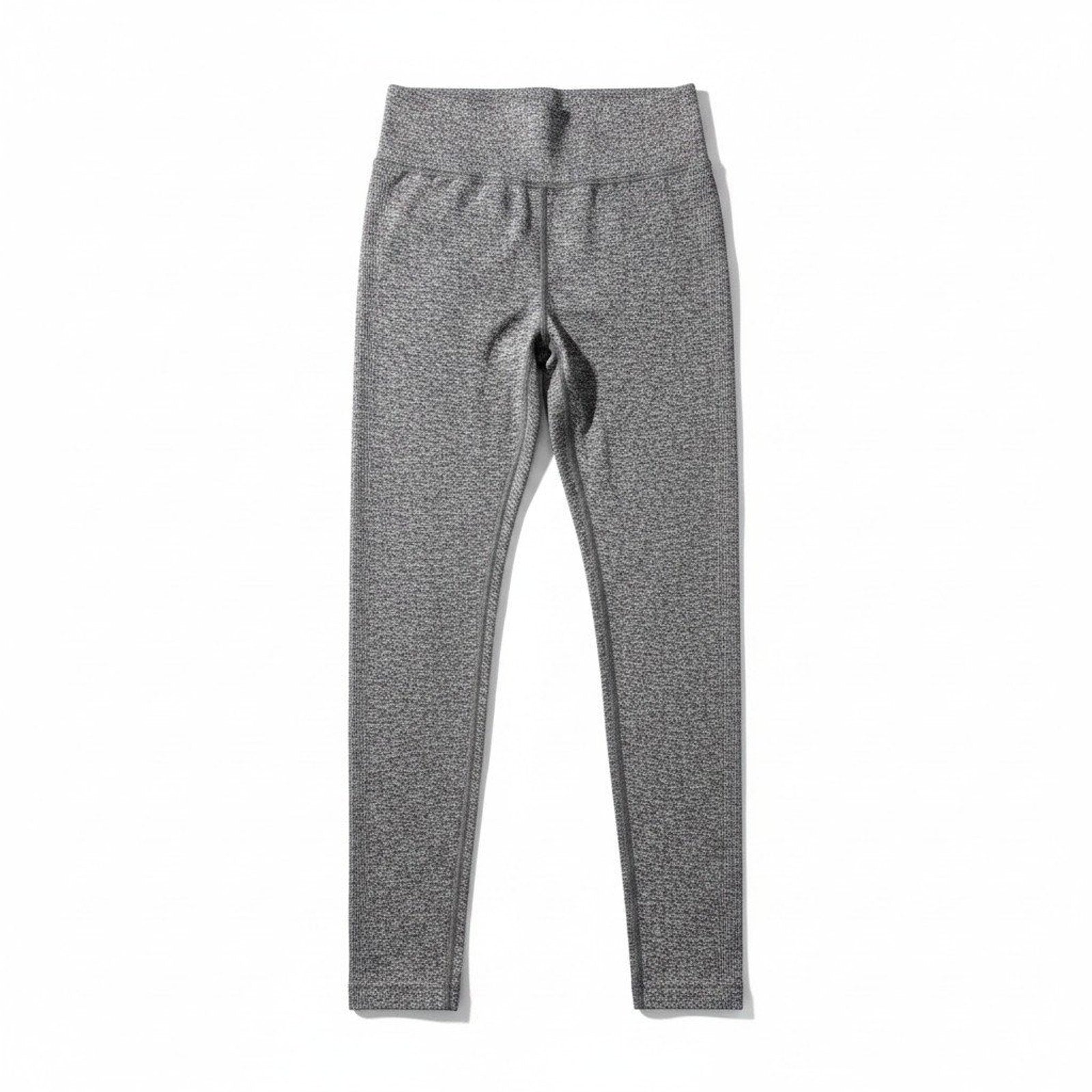 Womens L Gray Seamless High Waisted Leggings Athleisure Casual Yoga Pants