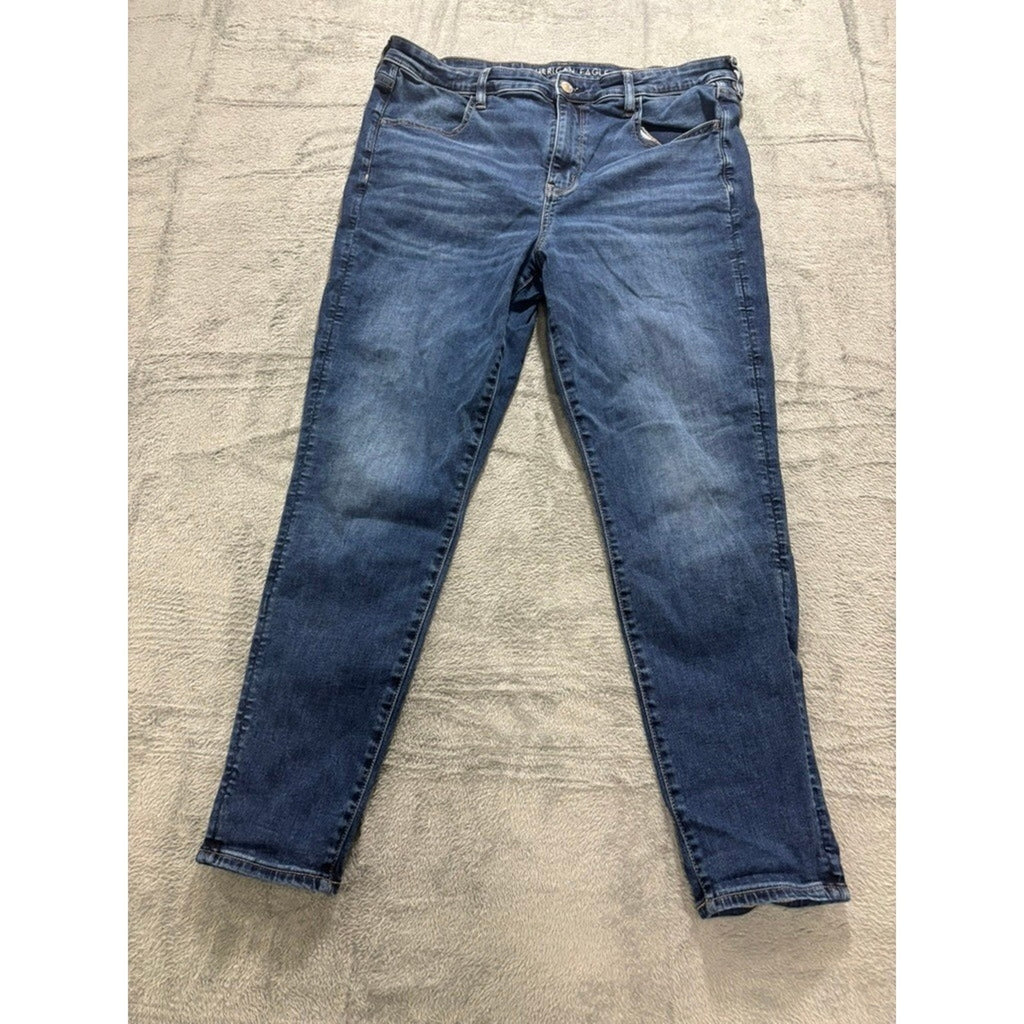 American Eagle Hi Rise Jegging Womens 18 Regular Blue Next Level Stretch Plus