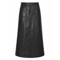 Maeve Anthropologie Black Faux Leather Maxi Skirt High Waisted Patch Pocket M