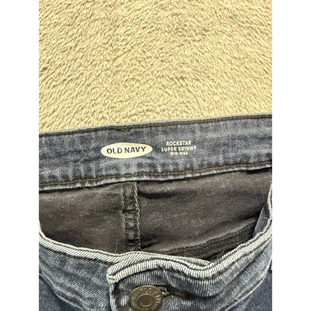 Old Navy Rockstar Super Skinny Mid-Rise Dark Wash Denim Jeans Womens 16