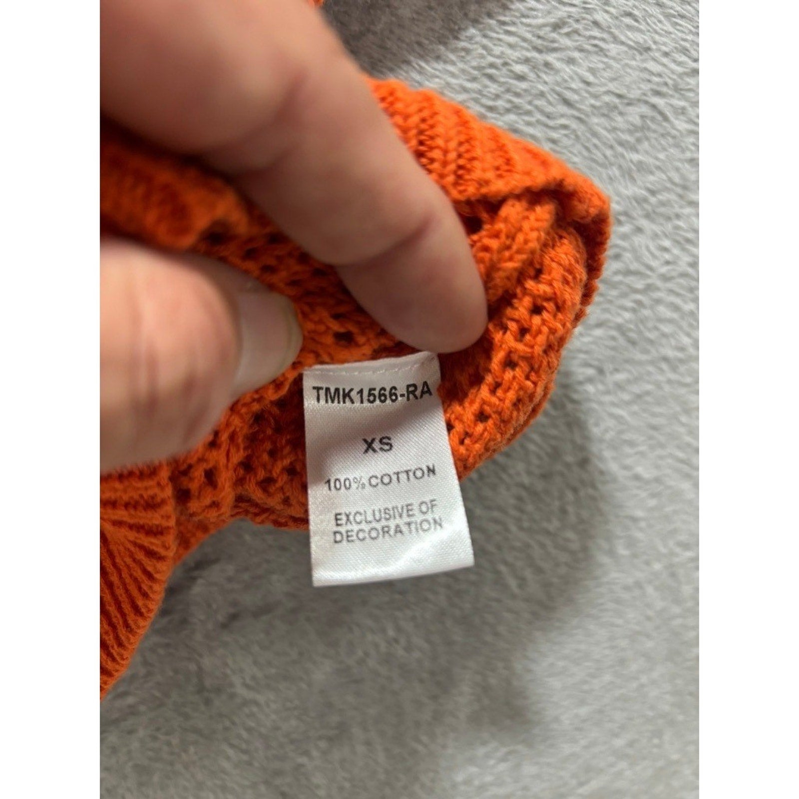 THML XS Orange Womens Open Knit Short Sleeve Sweater Boho Casual Festival Spring