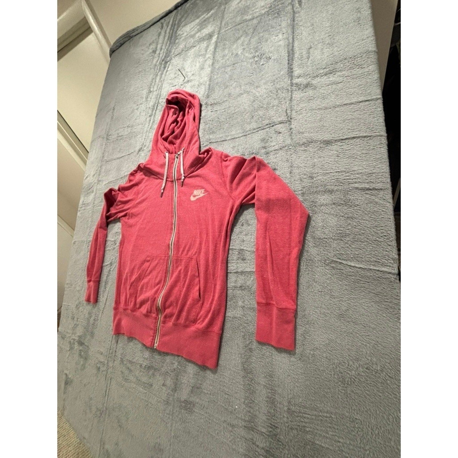 Nike Womens L Pink Full Zip Hoodie Athleisure Casual Sweatshirt