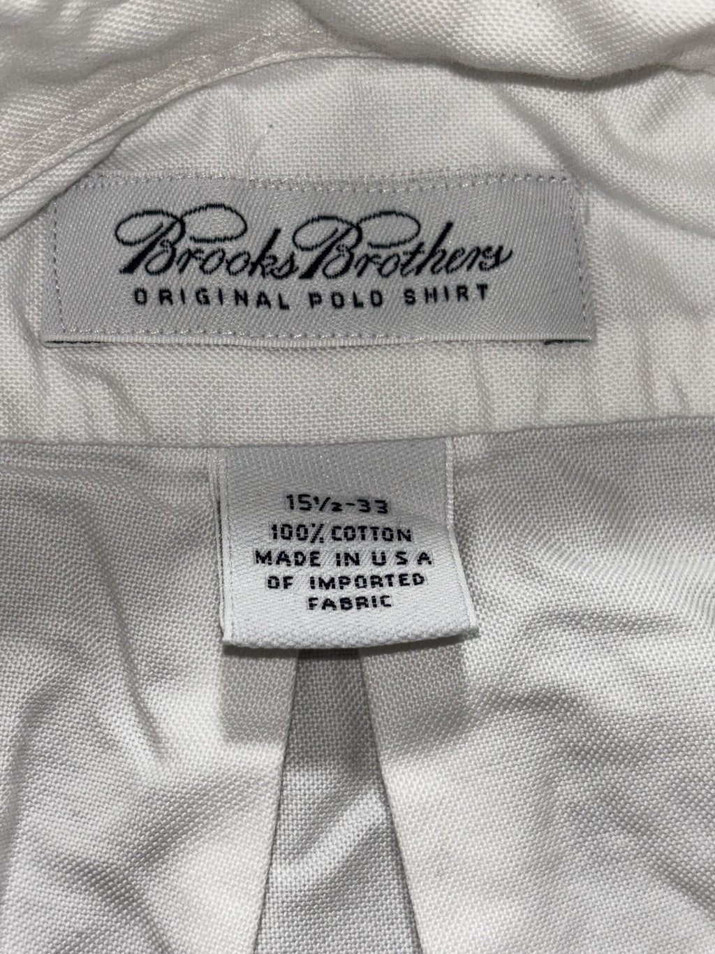 Brooks Brothers Mens 15 1/2-33 White Long Sleeve Button Down Oxford Shirt