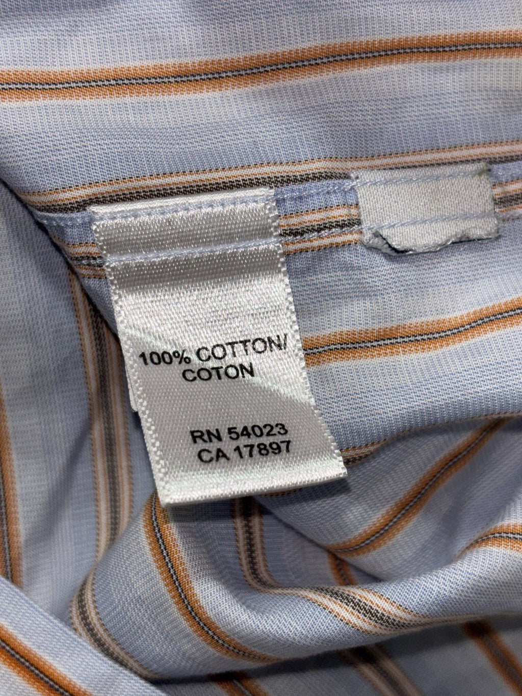Banana Republic Mens 15-15 1/2 M Blue Striped Long Sleeve Button Up Dress Shirt