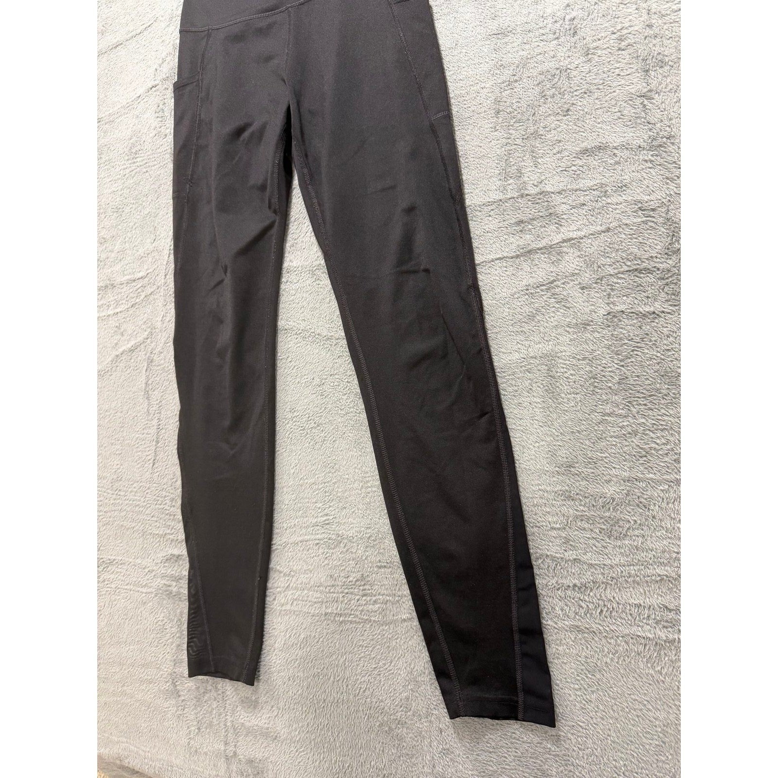 Tek Gear Womens M Black Athletic Leggings Athleisure Casual Pocket Workout