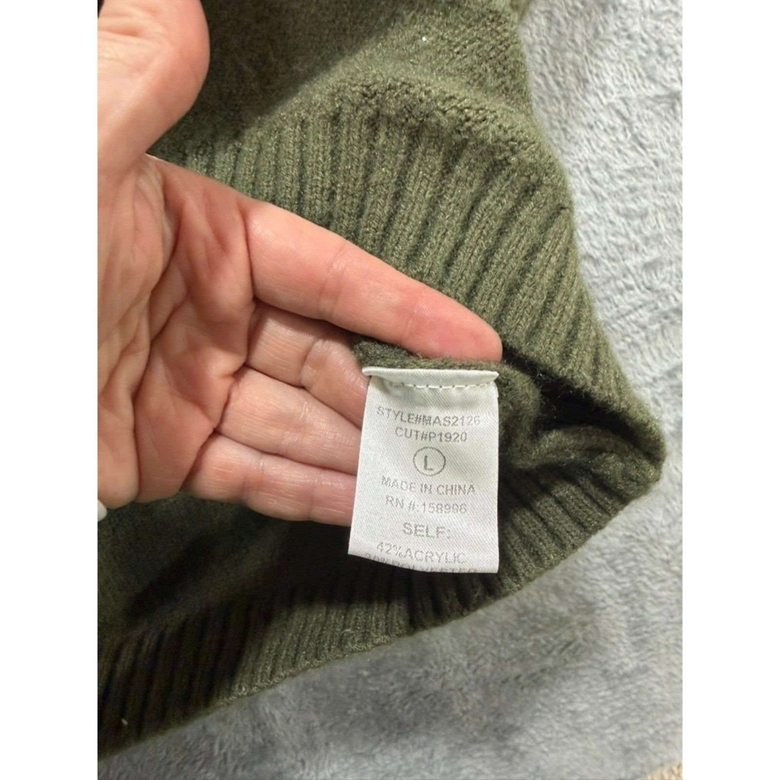 Urban Daizy Olive Green Cowl Neck High Low Poncho Sweater Womens Large Boho