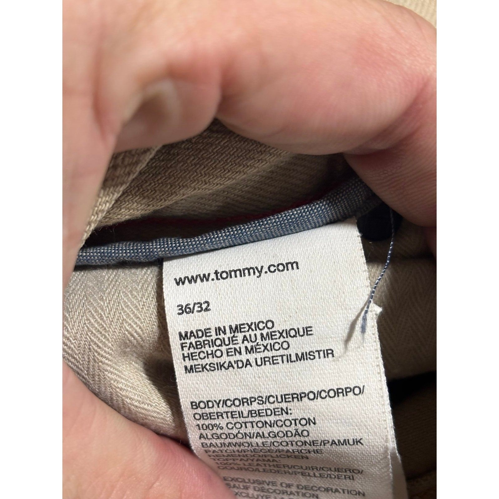 Tommy Hilfiger 36/32 Tan Chino Jeans Mens Preppy Vintage Casual Straight Pants