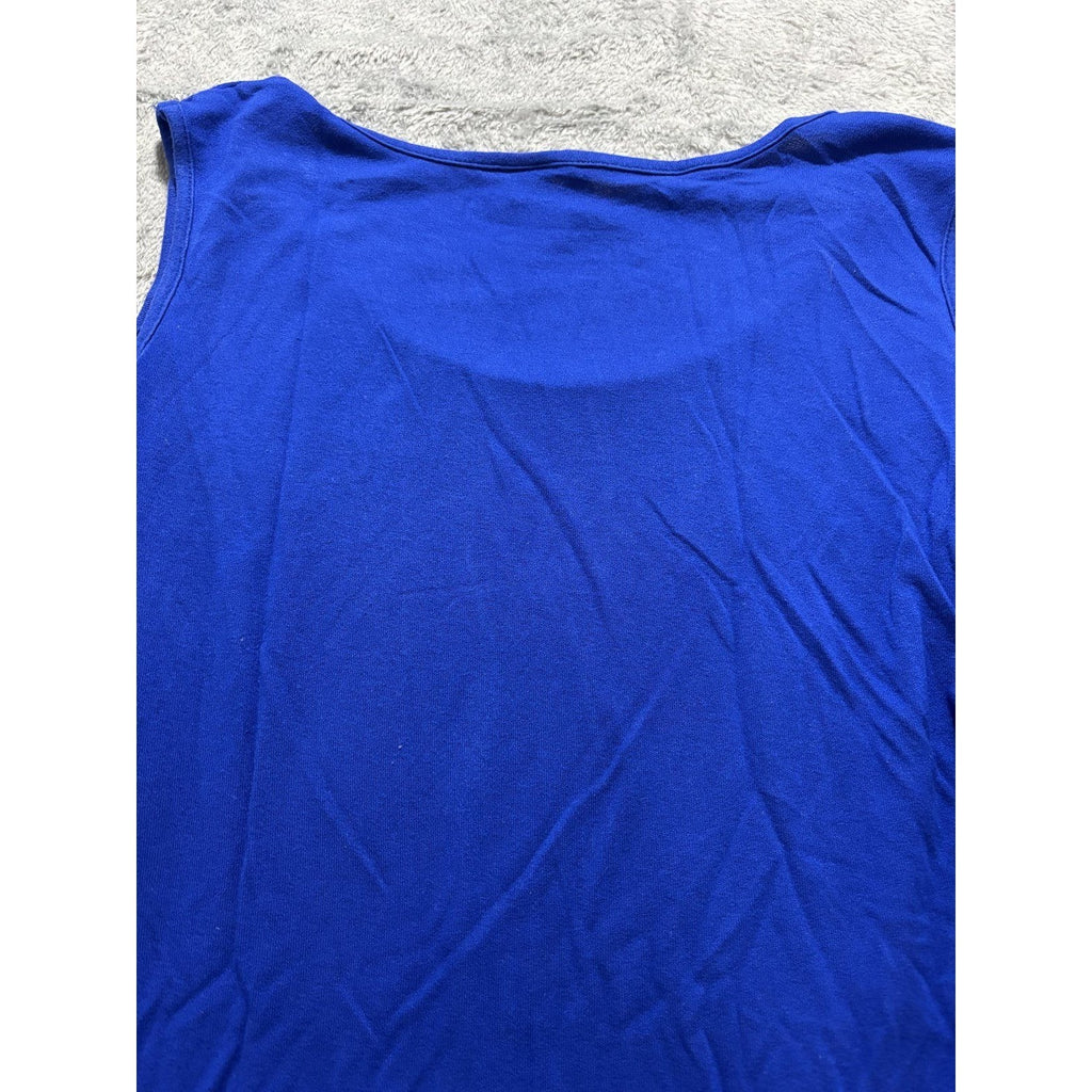 ELLE Womens L Blue Tank Top Sleeveless Casual Minimalist Athleisure Shirt