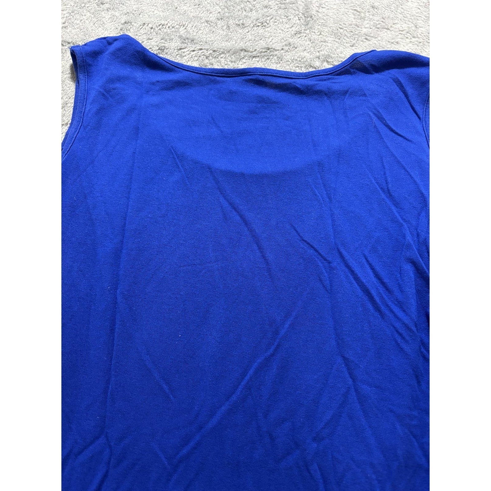 ELLE Womens L Blue Tank Top Sleeveless Casual Minimalist Athleisure Shirt