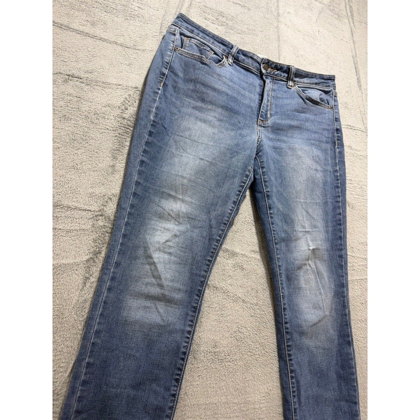 Sonoma Goods For Life Womens Medium Wash Skinny Jeans Size 14 Mid Rise Stretch