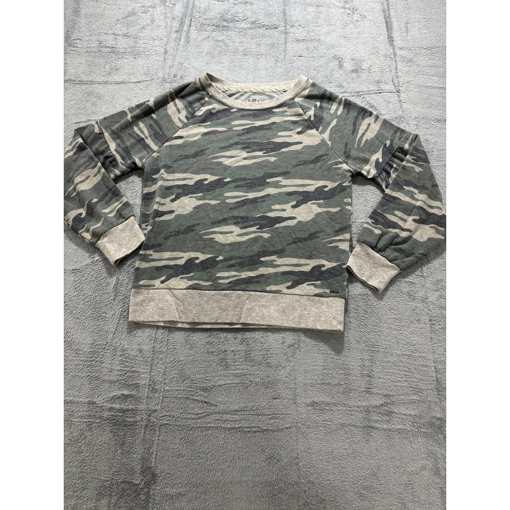 Marc New York Performance Womens M Green Camo Sweatshirt Casual Athleisure