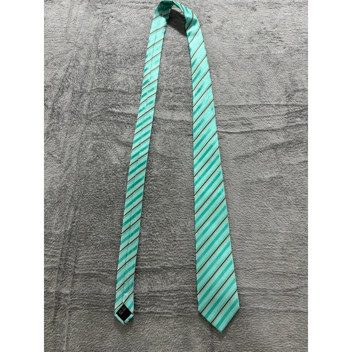 Kailong Silk Tie Green Striped Handmade Necktie Classic Formal Business