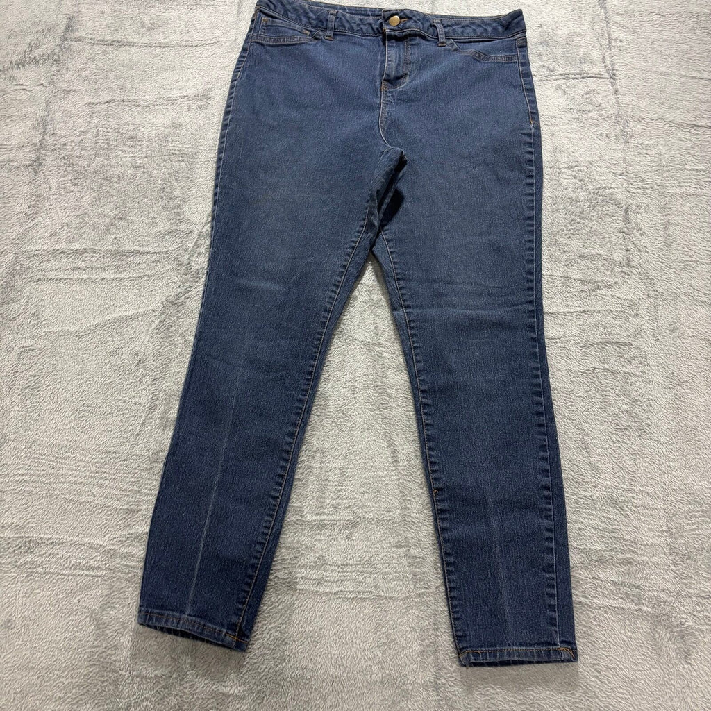 Bobbie Brooks 1X Womens Dark Wash Blue Denim Skinny Jeans Casual Plus Size