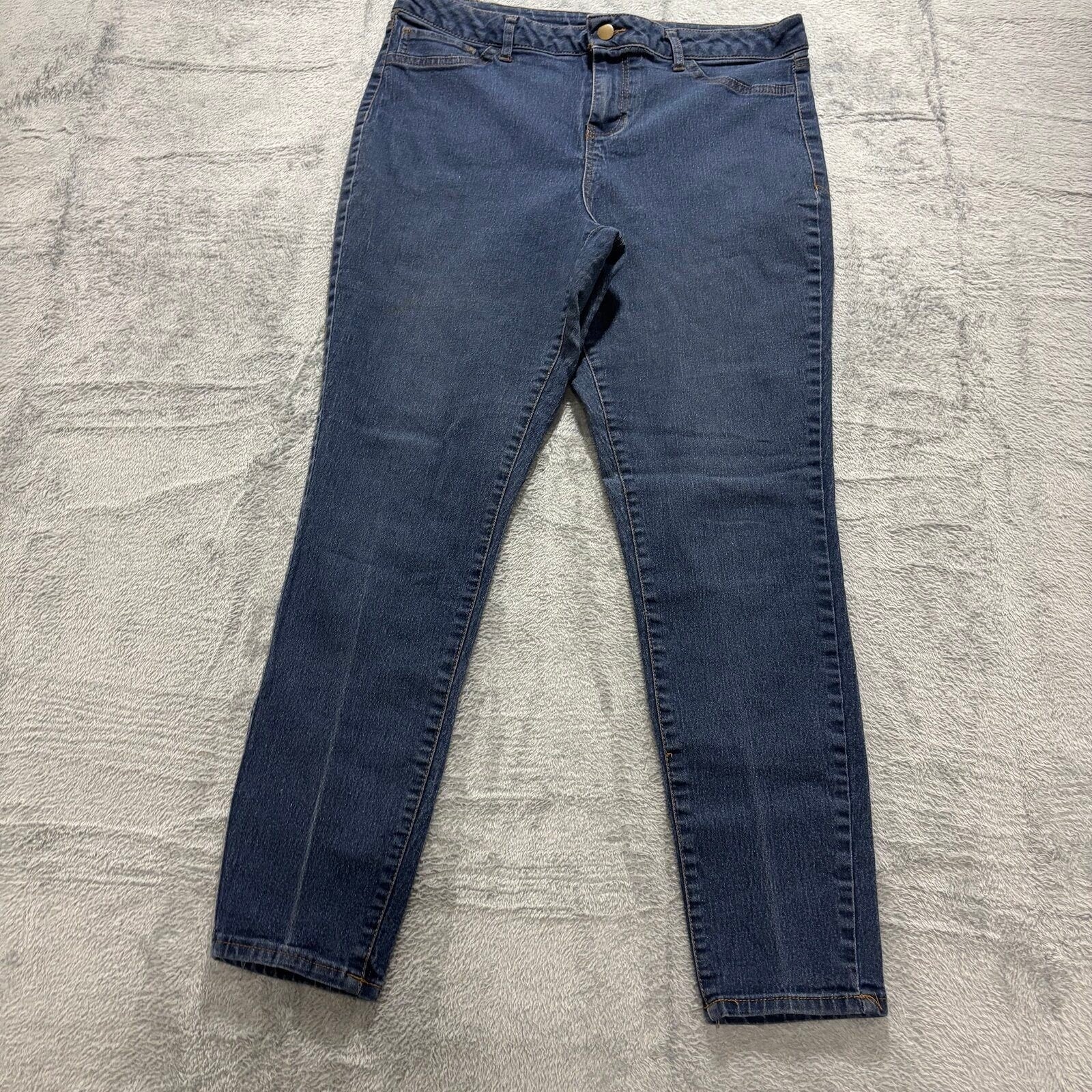 Bobbie Brooks 1X Womens Dark Wash Blue Denim Skinny Jeans Casual Plus Size