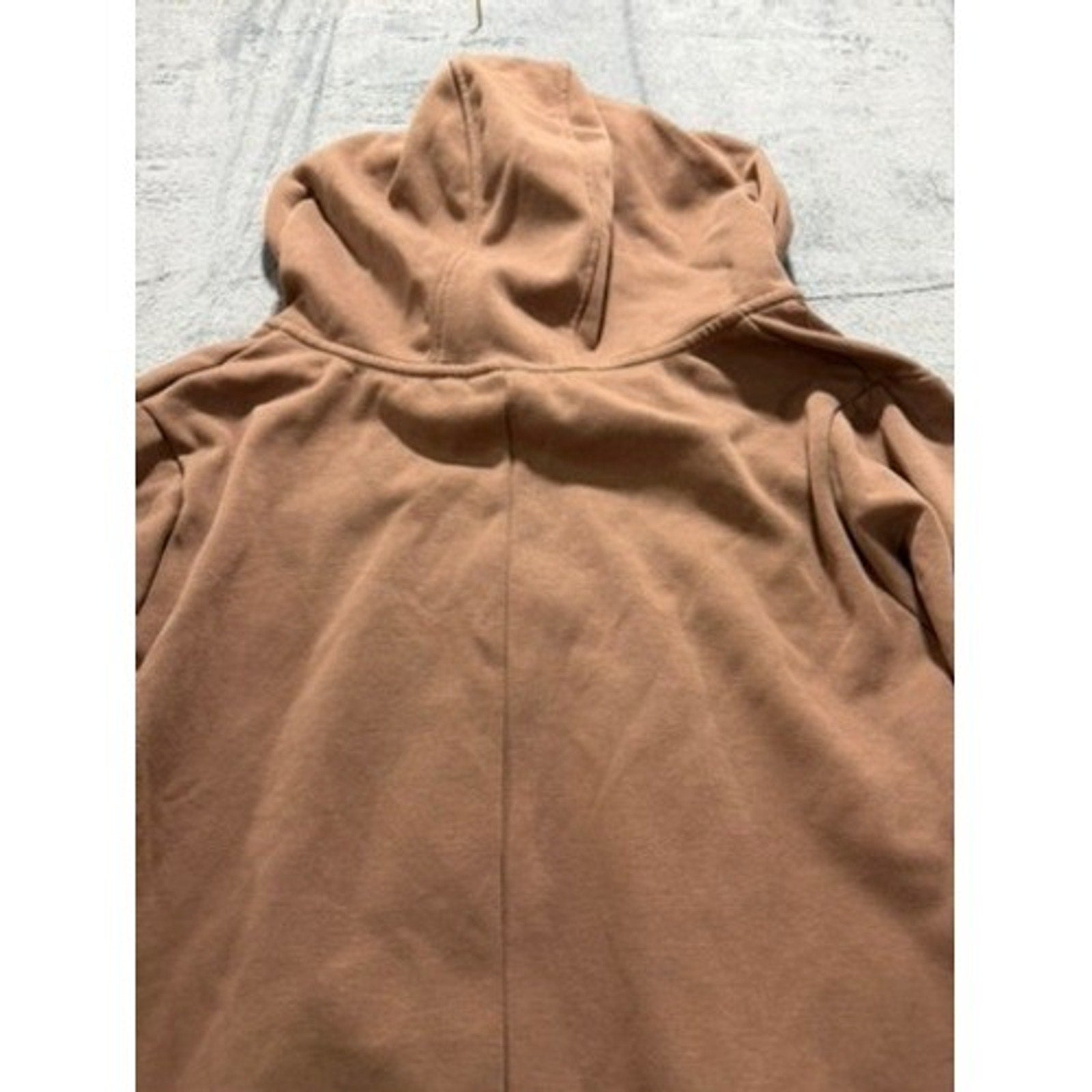 Avia Women XXL Camel Brown Quarter Zip Sherpa Lined High Low Hoodie Sweatshirt