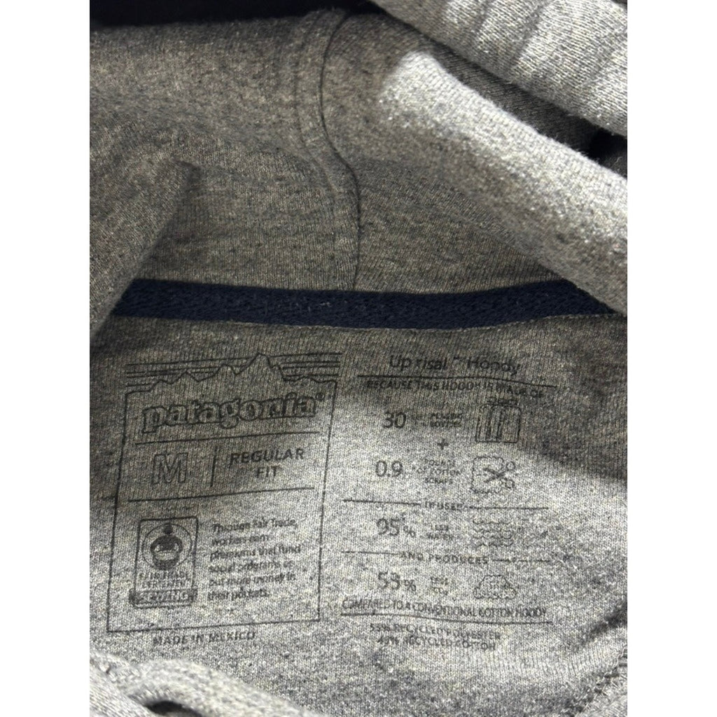 Patagonia M Gray P-6 Logo Uprisal Hoody Womens Casual Cozy Pullover Hoodie