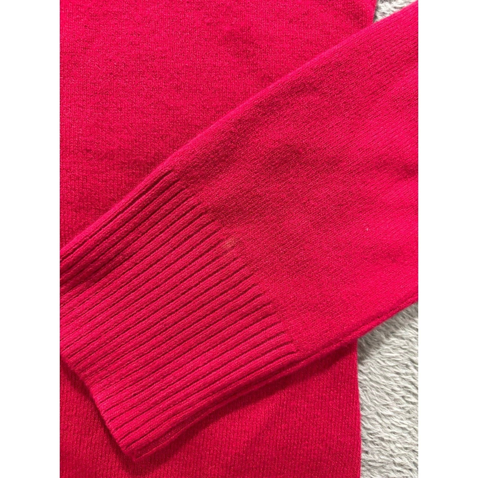 French Connection M Red Womens Turtleneck Sweater Casual Preppy Classic Knit