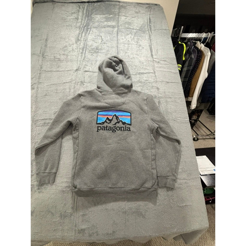 Patagonia M Gray P-6 Logo Uprisal Hoody Womens Casual Cozy Pullover Hoodie