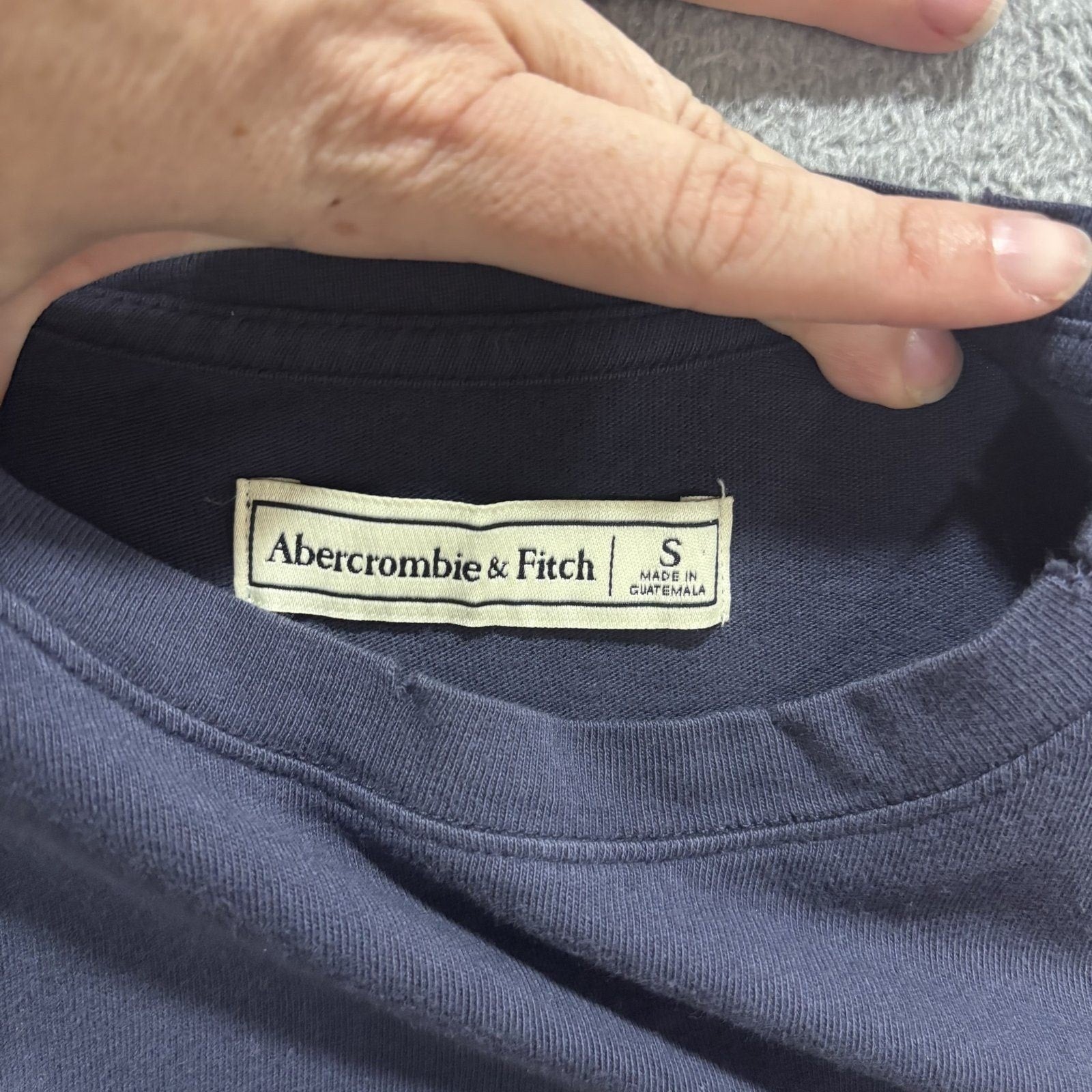 Abercrombie & Fitch S Navy Blue Womens T-Shirt Dress Pocket Casual Minimalist