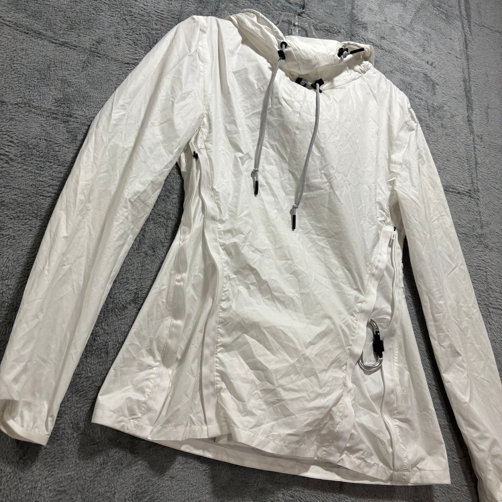 Reebok Victoria Beckham Womens S White Hooded Anorak Windbreaker Jacket RBK x VB