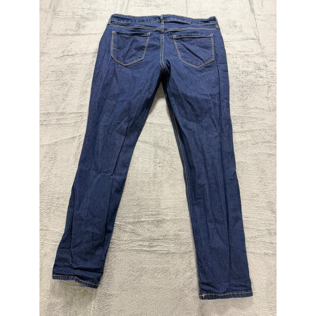 Old Navy Super Skinny Dark Wash Mid Rise Denim Jeans Womens Size 14 Indigo