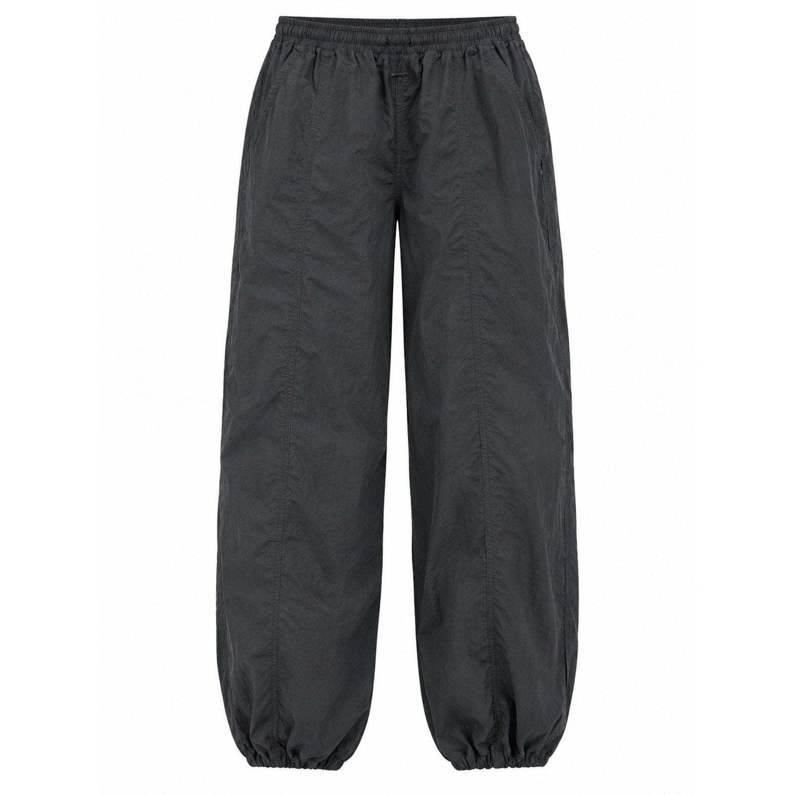 Aritzia TNA Parachute Pants Baggy Joggers Charcoal Grey Elastic Waist Inseam 28