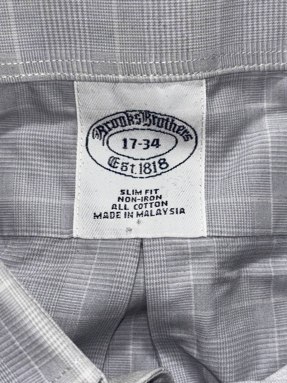 Brooks Brothers Men's Gray Plaid Shirt 17-34, photo 8 of 10