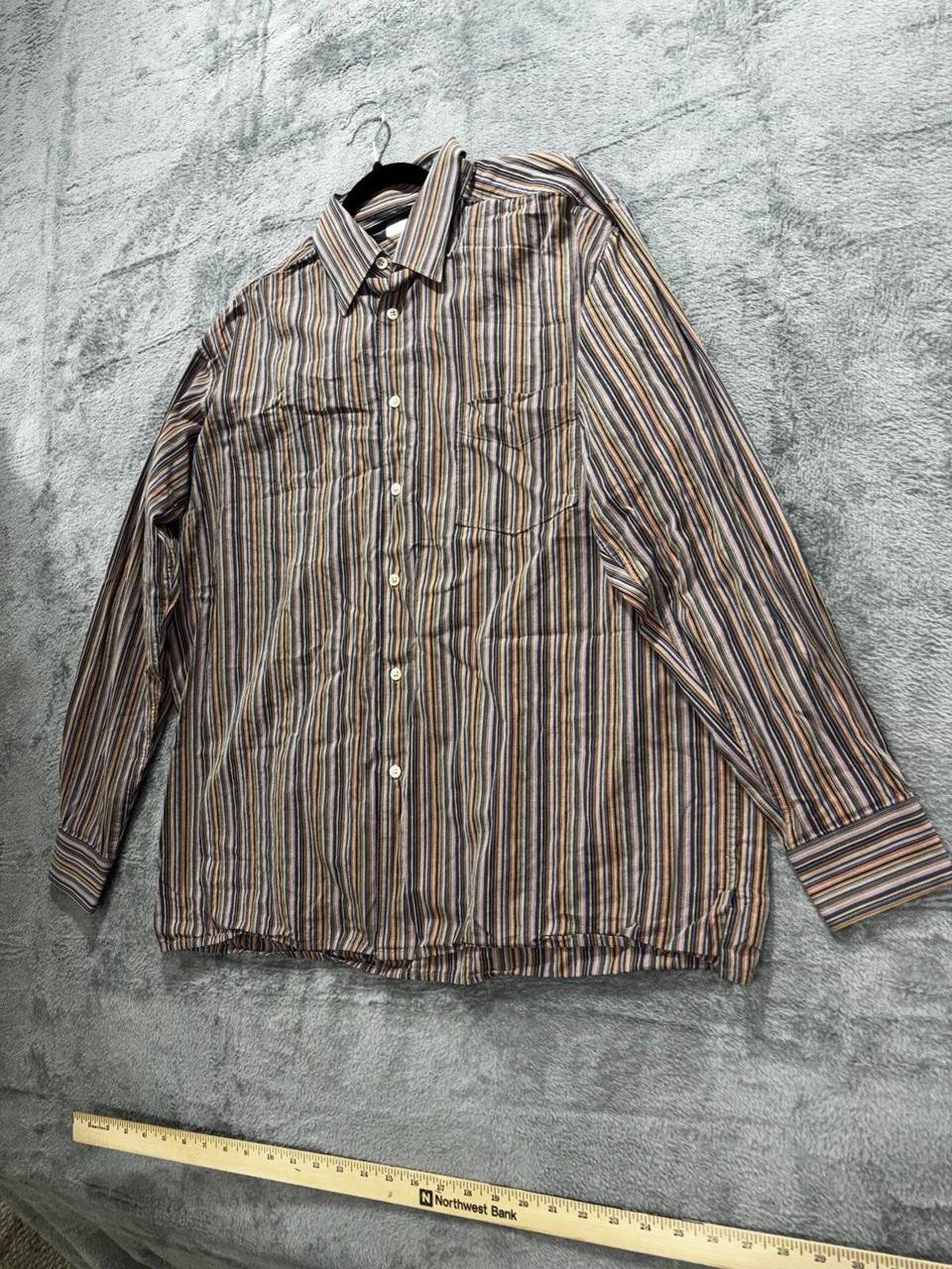 Martin Gordon Men's Multicolor Stripe Shirt Size L, photo 2 of 9