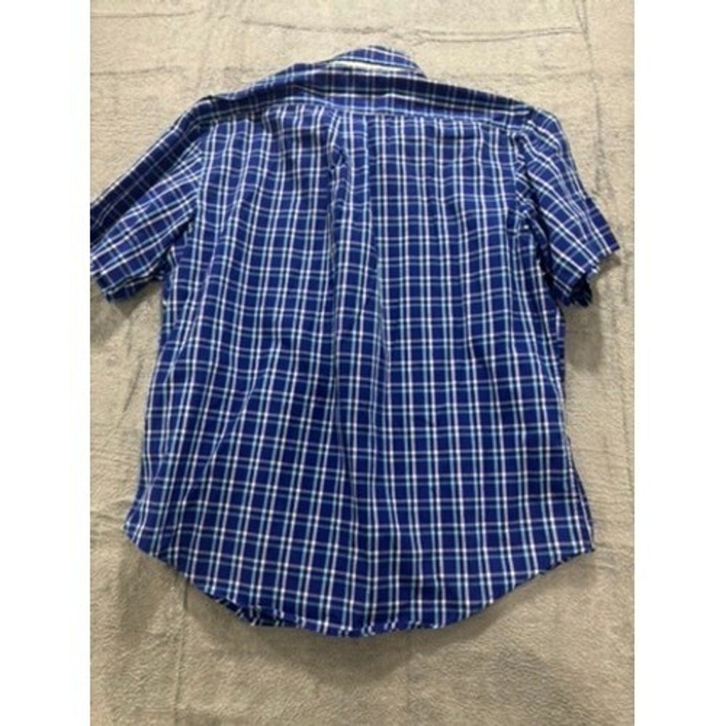 U.S. Polo Assn Shirt Mens XL Blue Plaid Short Sleeve Button Down Casual