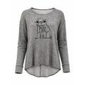Bethany Mota Pug Life Graphic Knit Top Womens Medium Gray Casual Cute