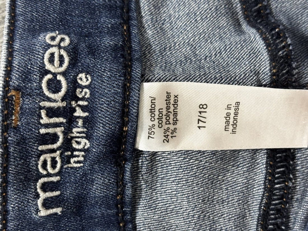 Maurices Women's Blue Floral Print Jeans Size 17/18, photo 9 of 12