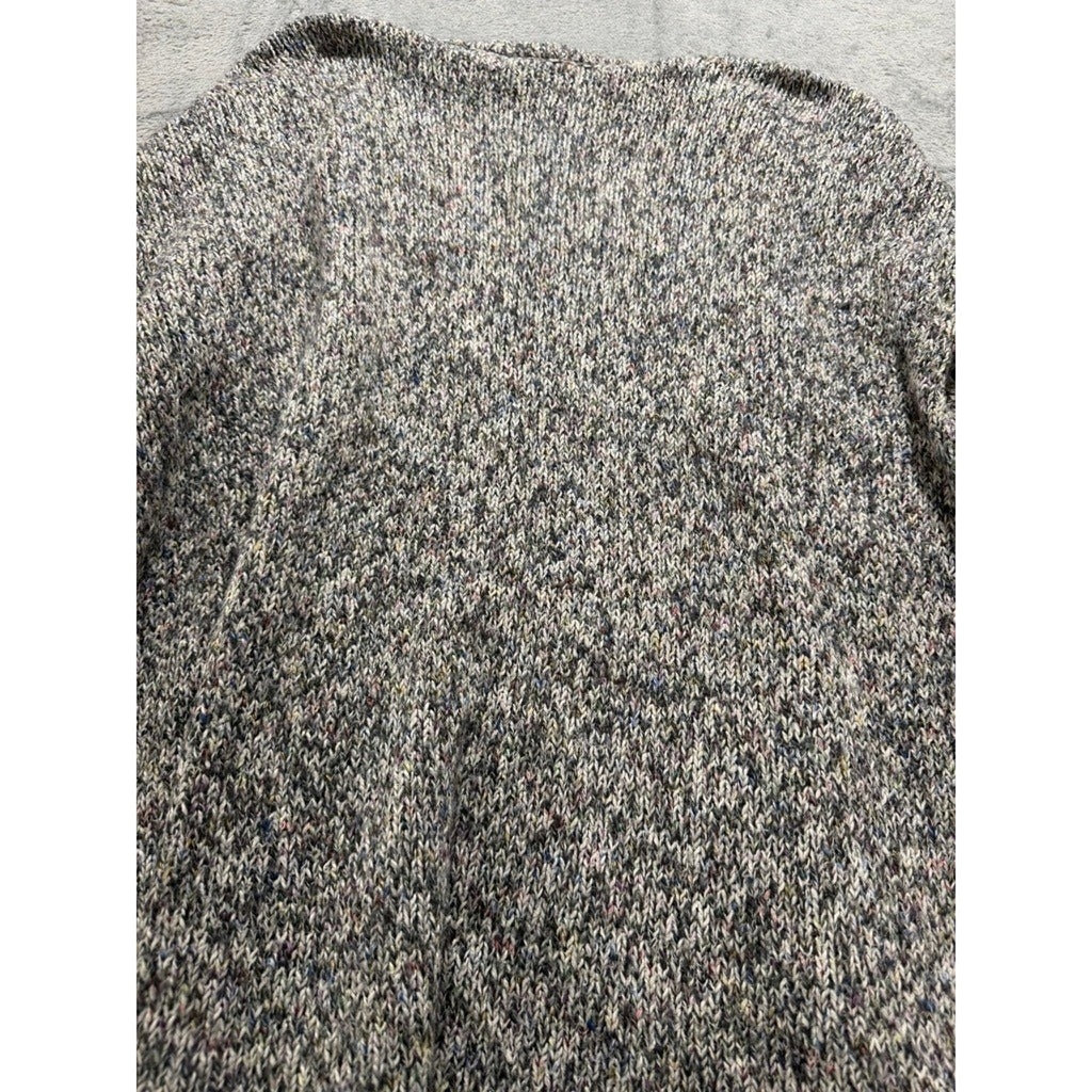 LOFT Outlet Womens Gray Marled Knit Open Front Cardigan Sweater Large Confetti